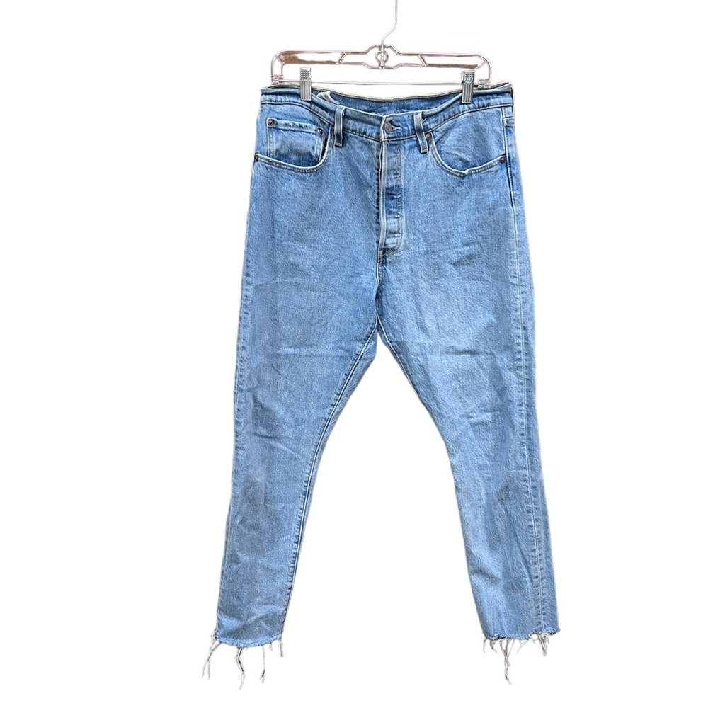 Levis 501 High Waisted Loose Fit Denim Jeans 32 | 28